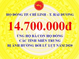 Họ Đồng TP. Chí Linh ủng hộ bà con họ Đồng miền Trung: 14.700.000 đồng