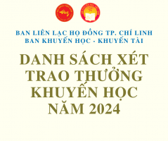 Danh sách xét trao thưởng Khuyến học năm 2024